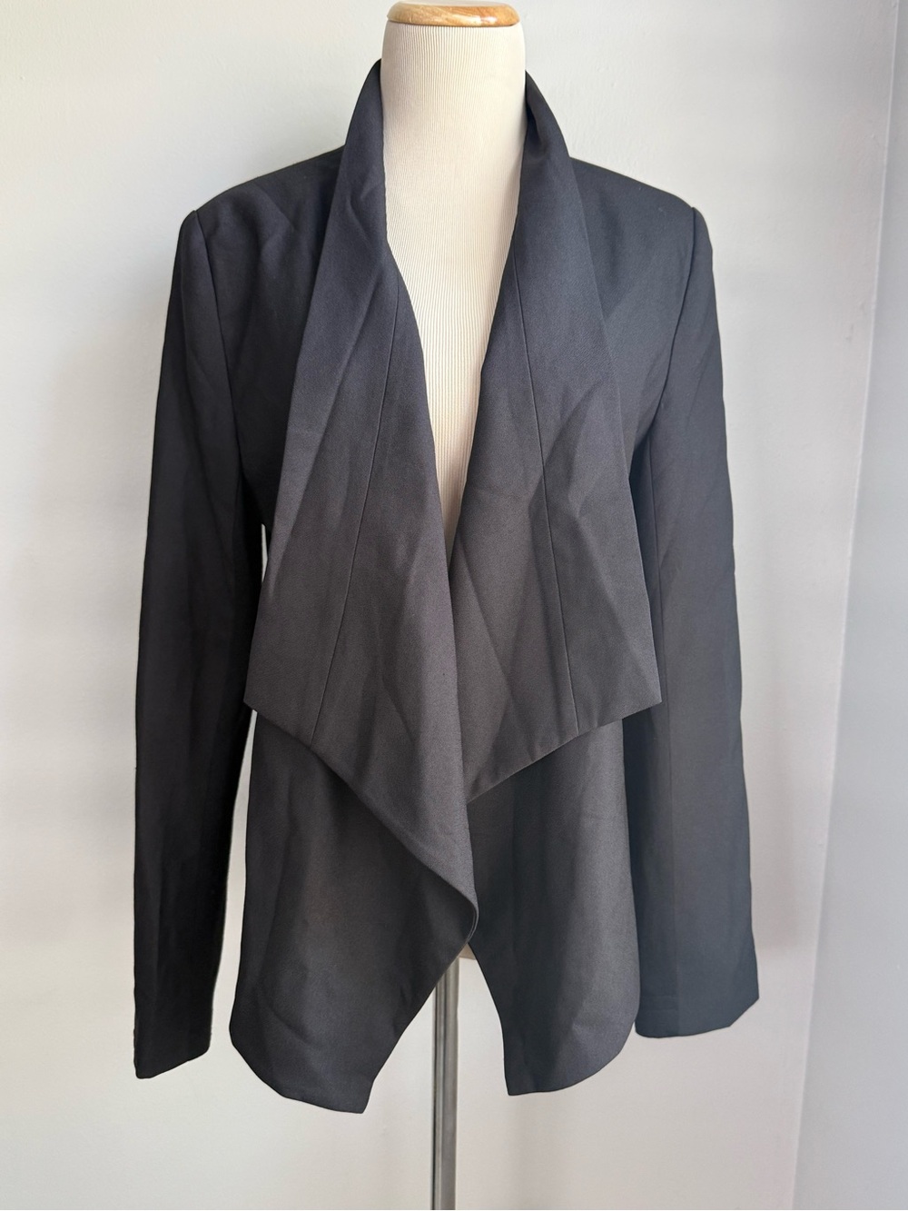 Everly Black Draped Open-Front Blazer Size Large